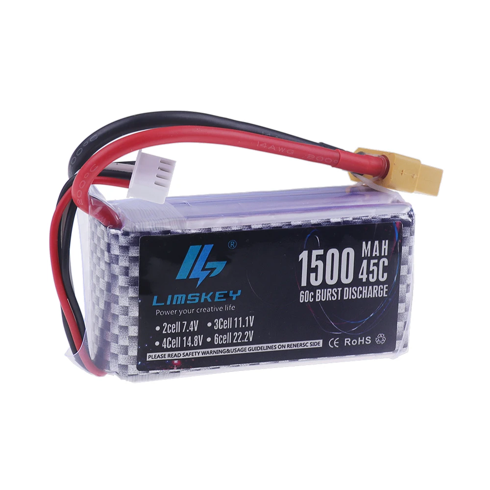 2S 3S 4S 6S Lipo Battery 7.4V  - огляд і ціна 4S Lipo Battery 14.8V 6000Mah